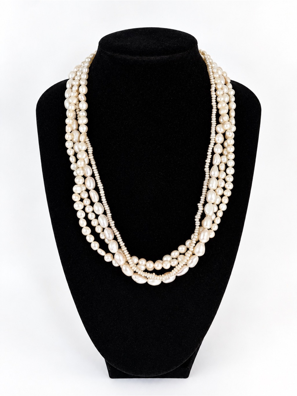 Handmade Multi-Strand Freshwater Pearl Necklace